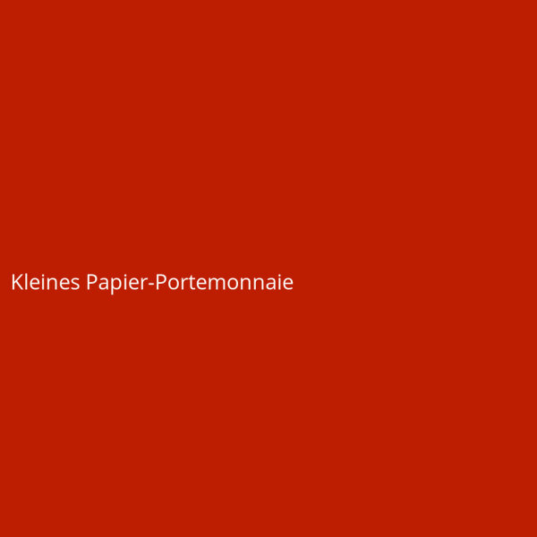 Kleines Papier-Portemonnaie
